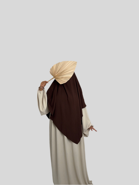 Dark brown  Crepe Khimar