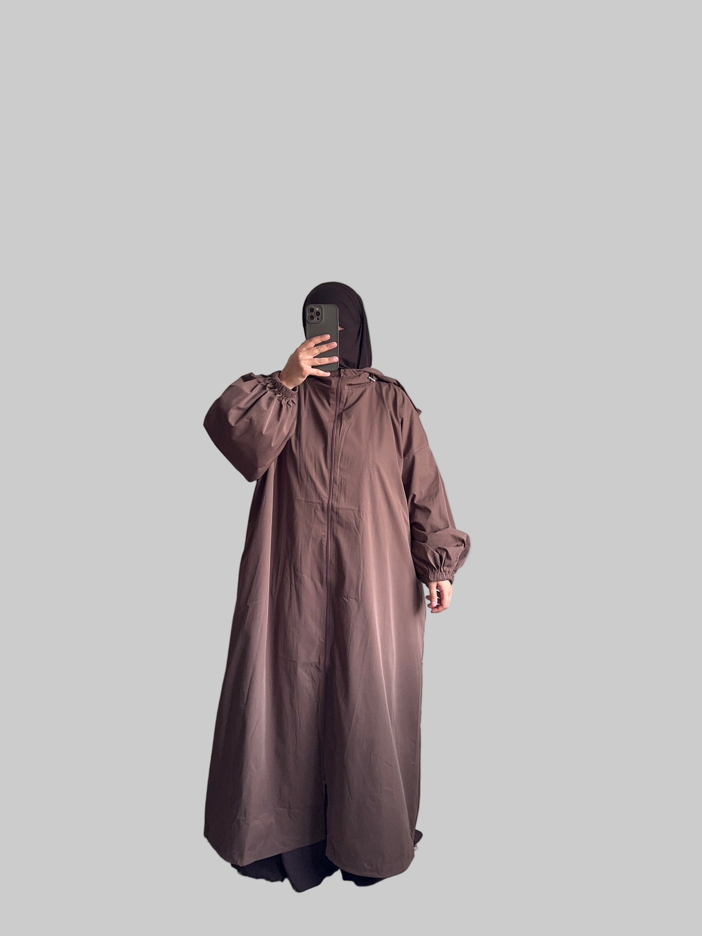 Brown Raincoat Abaya waterproof