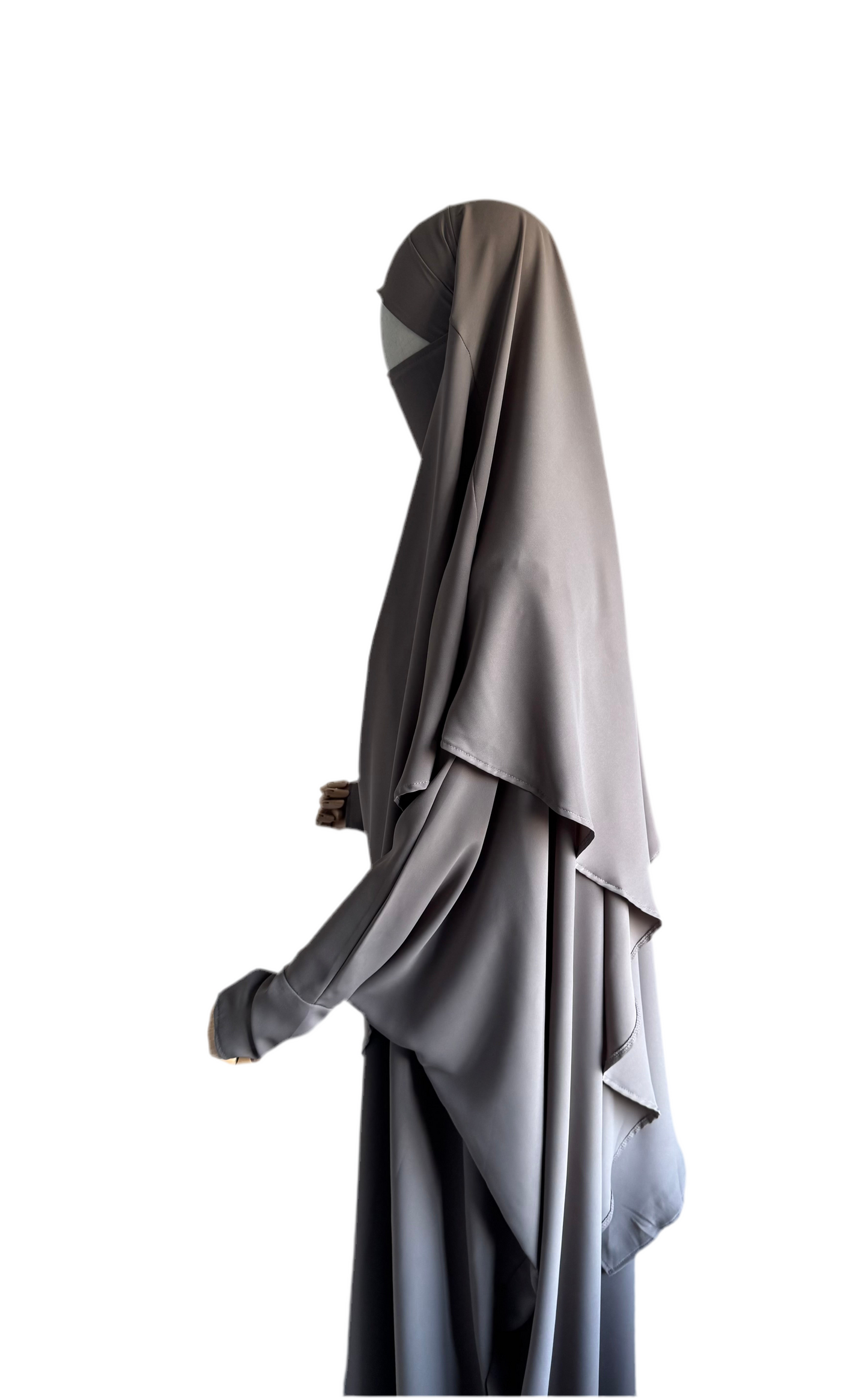 Taupe Abaya & Khimar Set KHADIJA(Madina Silk)