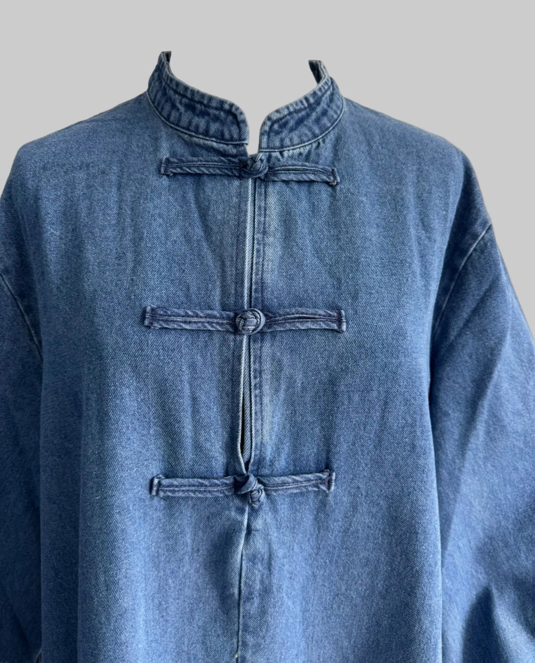 Yuna Oversized Denim Abaya – 100% Cotton Modest Maxi Dress, Loose Fit
