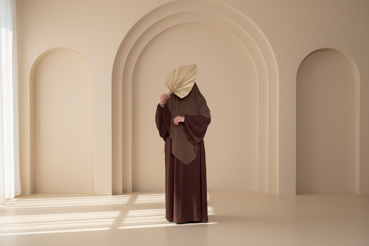 Chocolate Balloon sleeves Abaya - Aisha