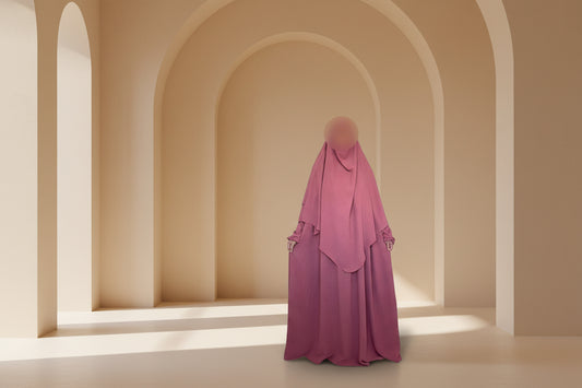 Pink blush Abaya & Khimar Set ASSIYA
