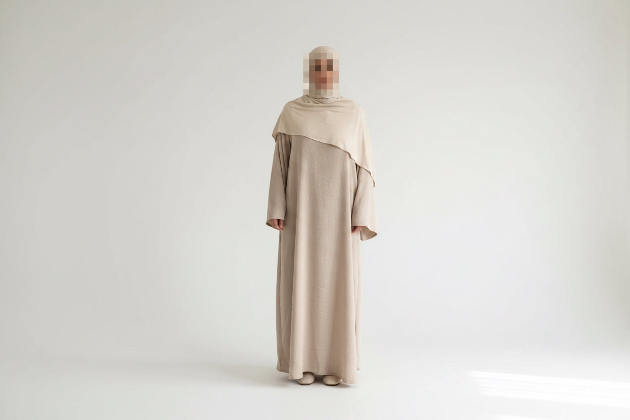 Layana Elegant Zoom Fabric Abaya – Flared Sleeve Modest Maxi Dress