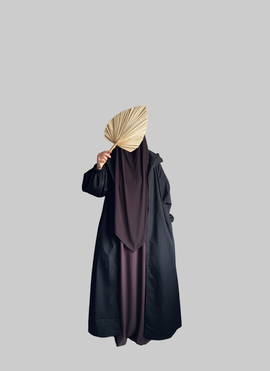 Black Raincoat Abaya waterproof