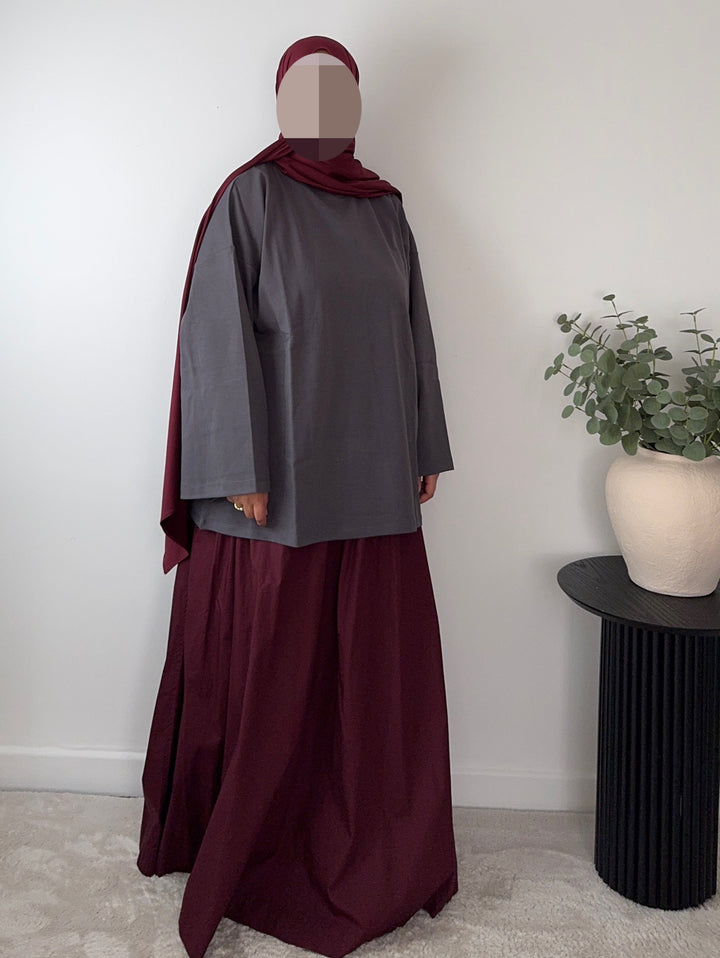 Oversized Basic Cotton Stretch Top | Relaxed Fit Minimalist Everyday Essential (UK 14–20)