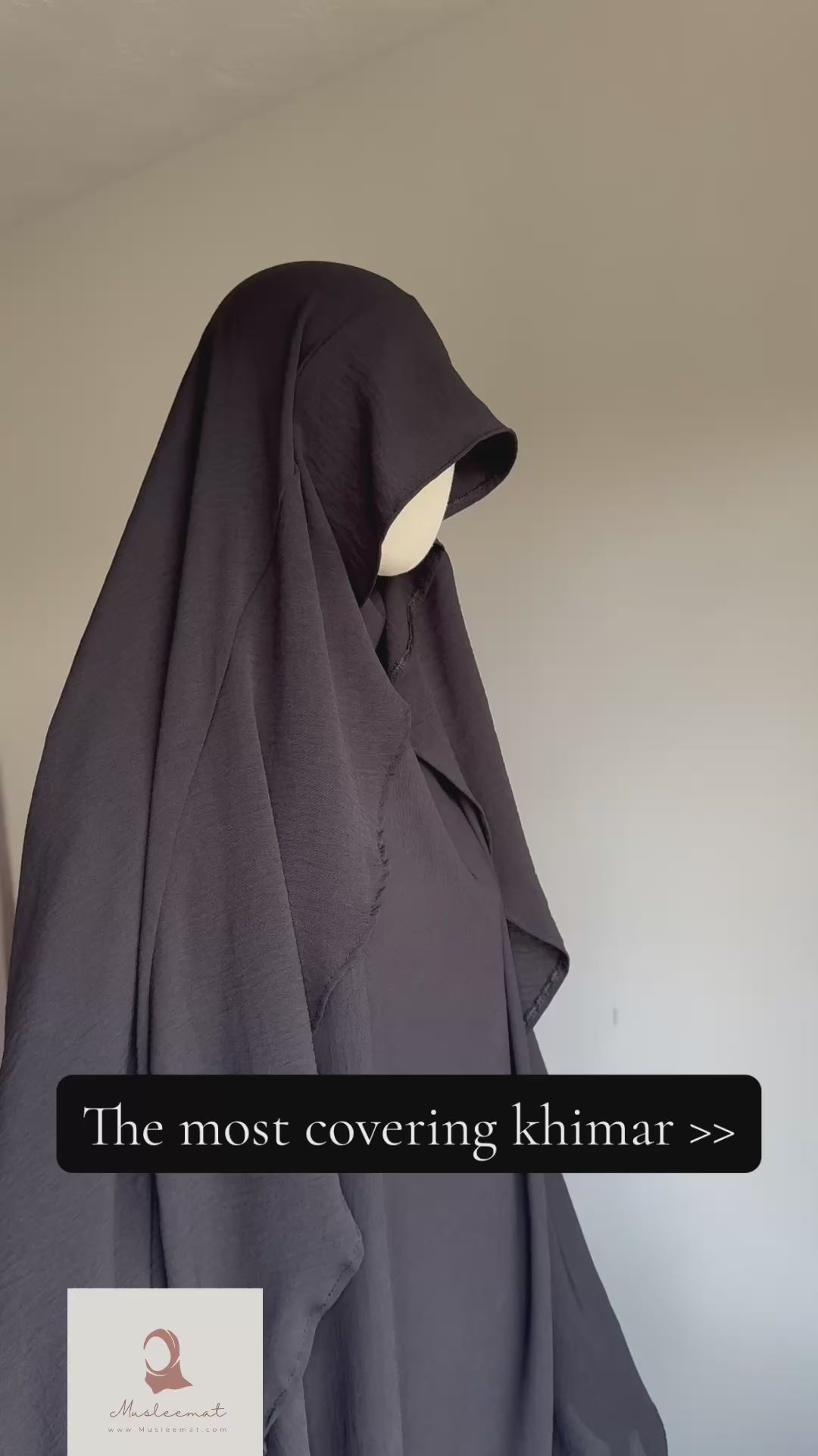 Maxi Black Khimar Cap - Indonesian Khimar Hijab - Modest Black Khimar